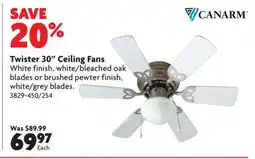 Home Hardware Twister 30 Ceiling Fans offer