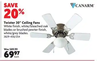 Home Hardware Twister 30 Ceiling Fans offer