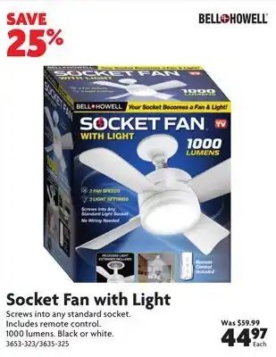 Home Hardware Socket Fan with Light offer