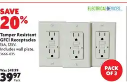 Home Hardware Tamper Resistant GFCI Receptacles offer