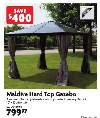 Home Hardware Maldive Hard Top Gazebo offer