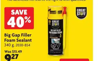 Home Hardware Big Gap Filler Foam Sealant offer