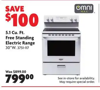 Home Hardware 5.1 Cu. Ft. Free Standing Electric Range offer