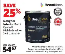 Home Hardware BeautiTone Designer Interior Paint offer