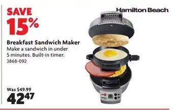 Home Hardware Breakfast Sandwich Maker offer