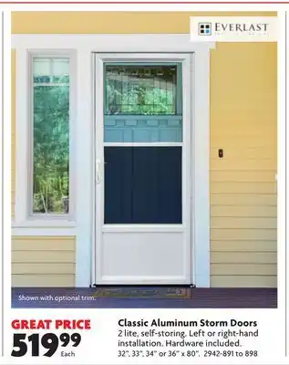 Home Hardware Classic Aluminum Storm Doors offer