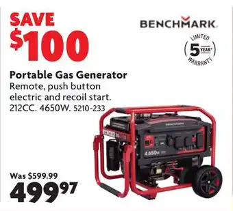 Home Hardware Portable Gas Generator offer