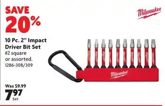 Home Hardware 10 Pc. 2 Impact Driver Bit Set offer