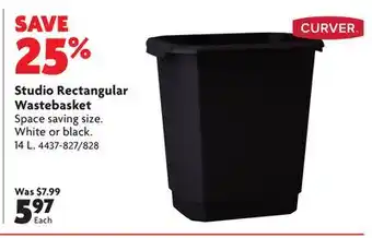 Home Hardware Studio Rectangular Wastebasket offer