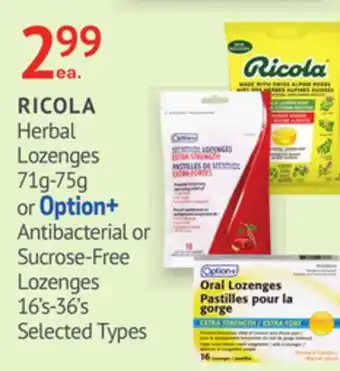 IDA Pharmacy RICOLA or Option+ offer