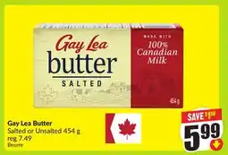 FreshCo Gay Lea Butter Salted or unsalted 454g offer