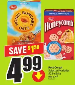 FreshCo Post Cereal Selected Varieties 525-635 g offer