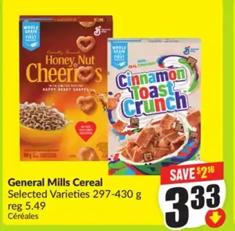 FreshCo General Mills Cereal Selected Varieties 297-430 g offer