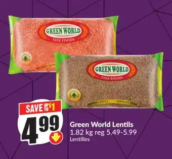 FreshCo Green World Lentils 1.82 kg offer