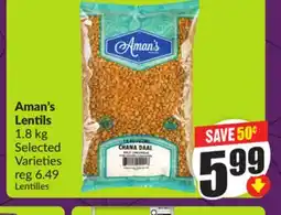 FreshCo Aman's Lentils 1.8 kg Selected Varieties offer