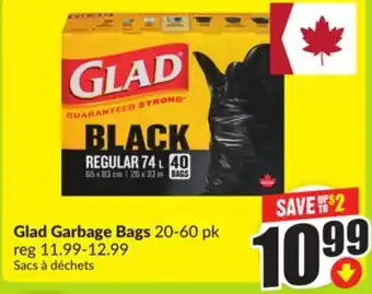 FreshCo Glad Garbage Bags 20-60 pk offer