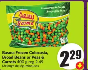 FreshCo Basma Frozen Colocasia, Broad Beans or Peas & Carrots 400 g offer