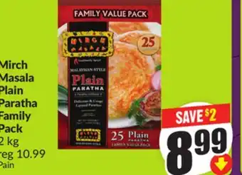 FreshCo Mirch Masala Plain Paratha Family Pack 2 kg offer