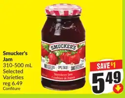 FreshCo Smucker's Jam 310-500 mL Selected Varieties offer