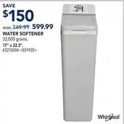 RONA WATER SOFTENER offer