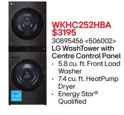 RONA LG Washtower with Centre Control Panel offer