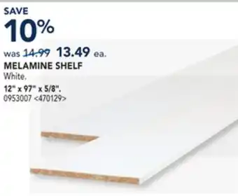 RONA 12x 97 x 5/8 MELAMINE SHELF offer