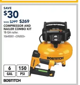 RONA COMPRESSOR AND NAILER COMBO KIT offer