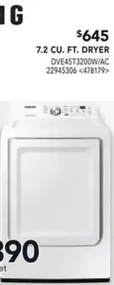 RONA 7.2 CU. FT. DRYER offer