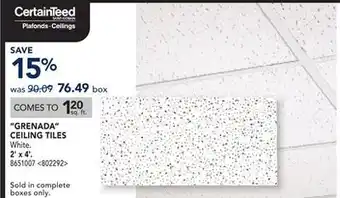 RONA GRENADA CEILING TILES offer