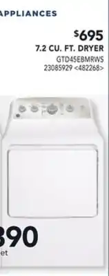 RONA GE APPLIANCES 7.2 CU. FT. DRYER offer