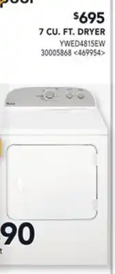 RONA 7 CU. FT. DRYER offer