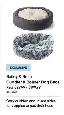 Petvalu Bailey & Bella Cuddler & Bolster Dog Beds offer