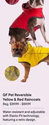 Petvalu GF Pet Reversible Yellow & Red Raincoats offer