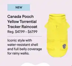 Petvalu Canada Pooch Yellow Torrential Tracker Raincoat offer