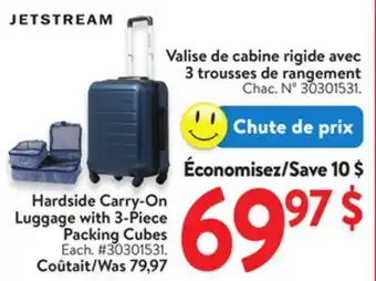 Walmart Hardside Carry-On Luggage with 3 pieces packing cubes offer