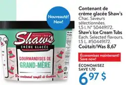 Walmart Shaw's Ice Cream Tubs offer