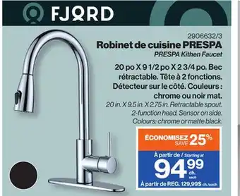 Patrick Morin PRESPA Kitchen Faucet offer