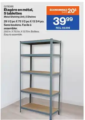 Patrick Morin Metal Shelving Unit, 5 Shelves offer