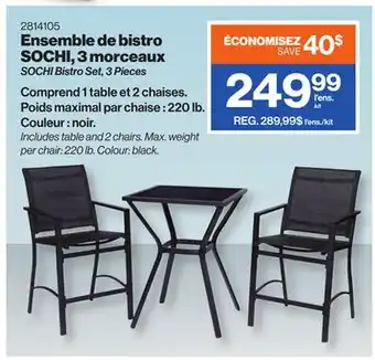 Patrick Morin SOCHI Bistro Set, 3 Pieces offer