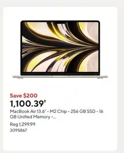 Staples MacBook Air 13.6 - M2 Chip - 256 GB SSD - 16 GB Unified Memory - Starlight - English offer