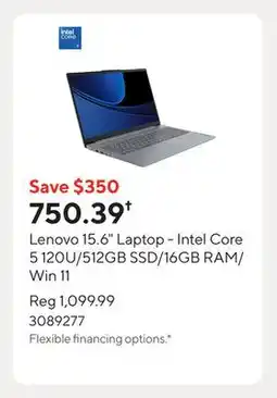 Staples Lenovo 15.6 Laptop - Intel Core 5 120U/512GB SSD/16GB RAM/Win 11 offer