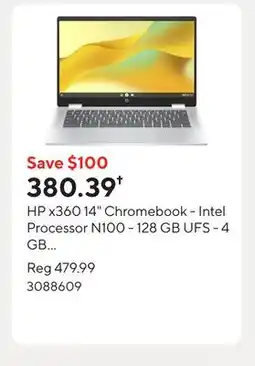 Staples HP x360 14 Chromebook - Intel Processor N100 - 128 GB UFS - 4 GB RAM - Chrome OS offer