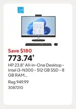 Staples HP 23.8 All-in-One Desktop - Intel i3-N300 - 512 GB SSD - 8 GB RAM - Windows 11 Home offer