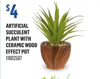 Canac Artificial Succulent Plant with Ceramic Wood Effect Pot offer