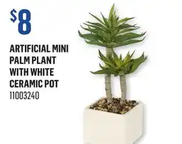 Canac Artificial Mini Palm Plant with White Ceramic Pot offer