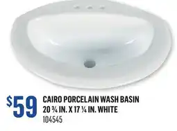 Canac Cairo Porcelain Wash Basin 20 3/4 in. X 17 1/4 in offer