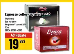 Mayrand Trombetta Espresso coffee capsules offer