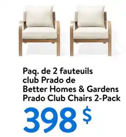 Walmart Better Homes & Gardens Prado Club Chairs 2-Pack offer