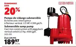 Home Hardware Submersible Sump Pump offer