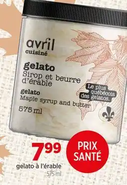 Avril gelato à l'érable offer